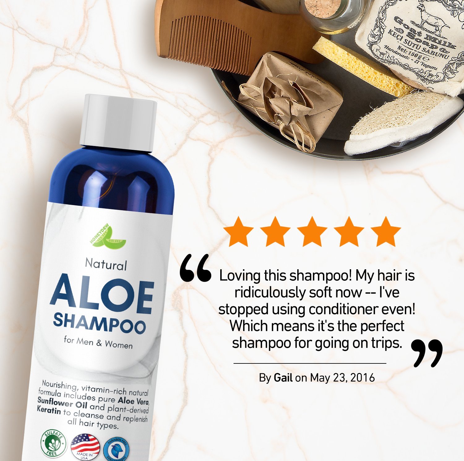 Honeydew Products Aloe Vera Shampoo with Sunflower & Keratin Natural