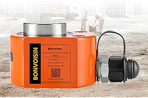 Bonvoisin 5T Hydraulic Ram Cylinder Jack Low Profile Porta Power Ram Single-acting Mini Jack Ram 0.31" Stroke for Machinery Shipbuilding