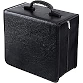 Siveit CD/DVD Case Binder - 400 Capacity Disc Storage Holder, Black PU Binder