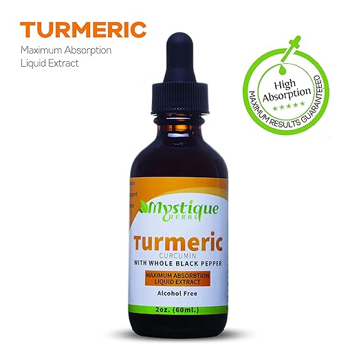 Turmeric Curcumin Liquid Extract Supplement Made with Organic Turmeric and black pepper as a