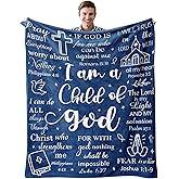Peliny Chrid Christian Gifts for Men - Religious Gifts Blankets -Religious Gifts for Men Throw 60"X50" - I Am A Child of God Blanket - Baptism Gifts for Boys -Confirmation Gifts for Teenage Boys