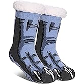 SDBING Kids Fuzzy Slipper Socks Boys Girls Soft Cozy Fluffy Grips Socks Winter Warm Non Slip Christmas Socks