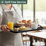 Zuvo Anti-Slip Food Serving Tray with Handles Set of 2 Black view 3
