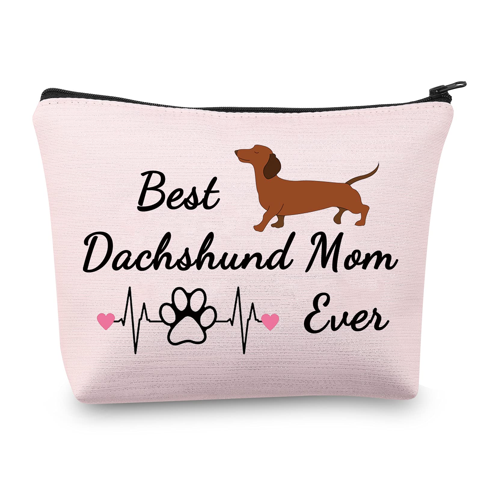 Dachshund Gifts Makeup Bag Best Dachshund Mom Ever Cosmetic Travel Bag Dachshund Lover Gifts (Dachshund Bag)