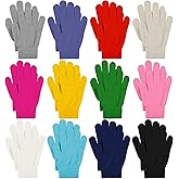 Cooraby 12 Pairs Winter Magic Gloves Stretchy Warm Knit Gloves with Mesh Storage Bag for Men or Women