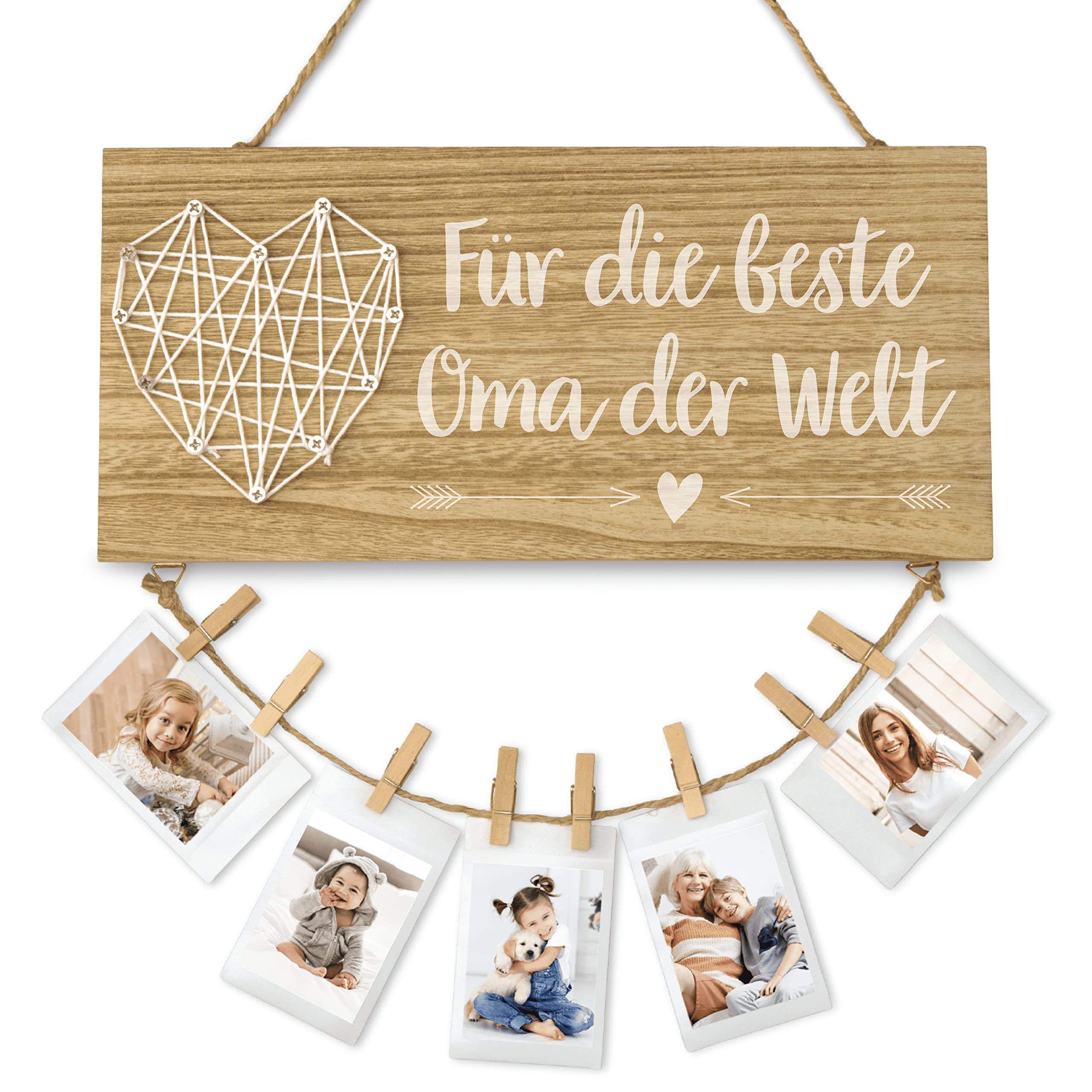 Darlena Für die beste Oma der Welt | Grandma Gift, Birthday Gift | Wooden Sign with Saying | Great Gift for Grandma for Birthday, Mother's Day or Christmas