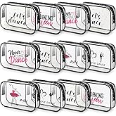 Abbylike 12 Pcs 7 x 4.7 x 2.4'' Dance Makeup Bags Gifts for Dancers Team Christmas Makeup Bags PVC Clear Cheer Case Toiletry Zipper Pouch for Women Christmas Xmas