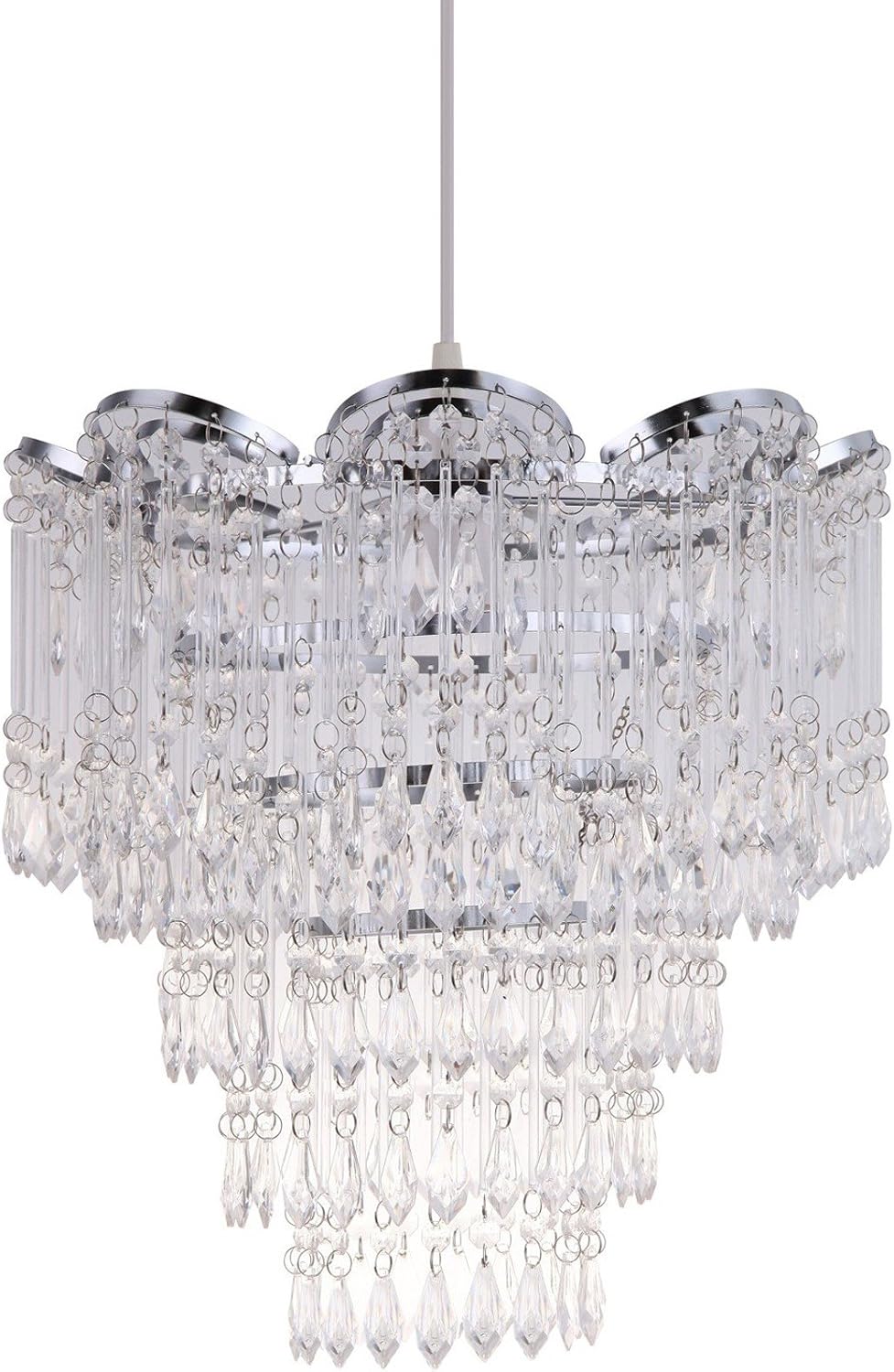 Kliving Weston Chrome Clear Acrylic Non Electric Pendant Ceiling Light