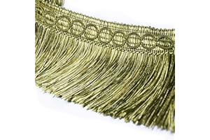 BEL AVENIR Brush Fringe Trim Basic Trim Collection 6.5 Yard x 3.54 Inches (Green)