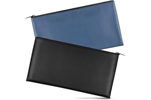 JOYBERG 2 Pieces Money Bag,11x6.1 Inch Money Bags With Zipper for Cash, Bank Bag, Money Pouch, Money Holder for Cash, Coins, Cosmetics, Bills, Tool