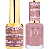 DND Gel Nail Polish Duo, Brown | Matching UV/LED Gel Polish &amp; Air Dry Lacquer Set, Chip-Free Long Lasting Brown Nail Color, Easy Soak Off Removal