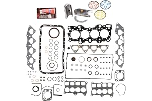 EVERGREEN PARTS AND COMPONENTS Evergreen Engine Rering Kit FSBRR4008EVE Compatible With 94-01 Acura Integra B18C1 B18C5 Full Gasket Set, Standard Size Main Rod Bearings, Standard Size Piston Rings