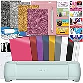 Cricut Explore Air 3 Machine with Vinyl and Iron-On Sampler Bundle - Beginner Friendly Material Sampler with Craft Cutting Ma