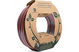 CARPATHEN 1/4 Drip Irrigation Tubing - 100 ft Brown Drip Irrigation Hose Perfect for DIY Garden Irrigation System, Hydroponics, Misting Tubing, or as Blank Distribution Tubing for any Garden Project