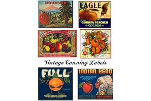 PAPER MOON MEDIA Assorted Vintage Ephemera Canning Labels #103 Images on Collage Sheet for Photo Art, Scrapbooking, Collage, Decoupage