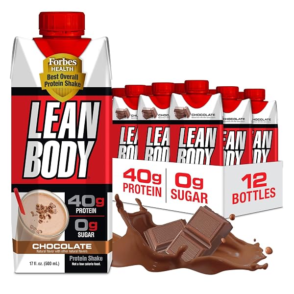 LABRADA LEAN BODY READY-TO-DRINK CHOCOLATE PROTEIN SHAKE, 40G PROTEIN, WHEY BLEND, 0 SUGAR, GLUTEN FREE, 22 VITAMINS & MINERALS, LABRADA, 17 FL OZ (PACK OF 12)