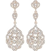 mecresh Wedding Teardrop Dangle Earrings Crystal Rhinestone Beaded Chandelier Earrings for Brides Gold