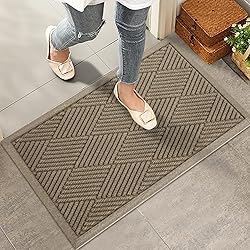 HIYARD Durable Front Door Mat, Absorbent Muddy Dirt