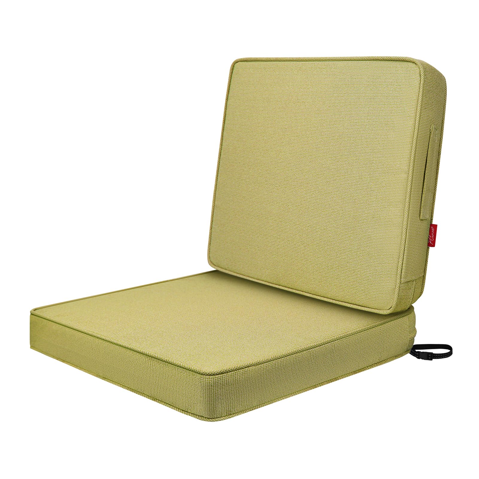 Photo 1 of Pcinfuns Outdoor Deep Seat Cushions Set,22"x22"x3" Patio Cushion for Furniture, Removable Seat Bottom & Back Cushion Covers with Adjustable Straps for Chair,Sofa,Couch,Ginger Yellow