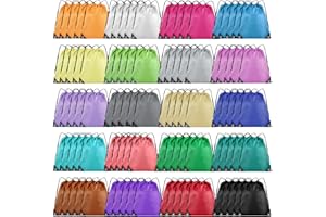 Grneric Drawstring Backpack Bulk 100Pcs Cinch Bag, Polyester Drawstring Bags for Gym Beach Sports Short Trip Party (20 Colors)
