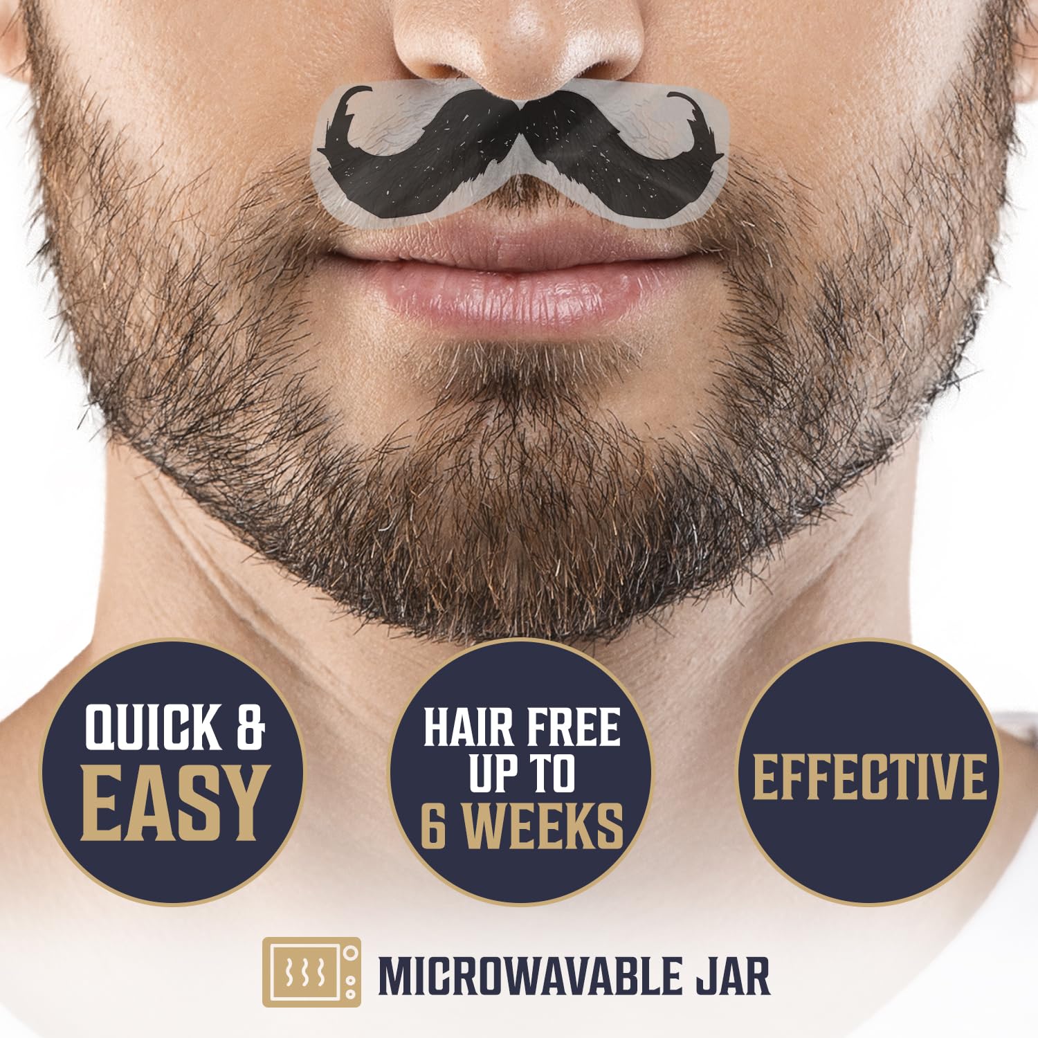 Viking Revolution Nose Hair Waxing Kit for Men - Quick Kit Men with 24 Wax Sticks - Nose Hair Wax Kit Includes Mustache Sticker Guard and Post-Wax Calming Wipes with Aloe Vera (3.5 oz)