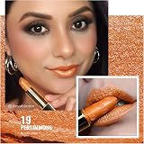 OULAC Metallic Shine Glitter Lipstick Orange Gold 4.3 g Vegan Cruelty Free view 3
