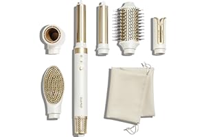 GLAMUP® 6 in 1 Hot Air Styler, Tight Grip, Powerful High Speed Dryer, Volumizer, Blow Dryer Brush, Curling Volumizing Hair Styler Gift Set with Travel Bag