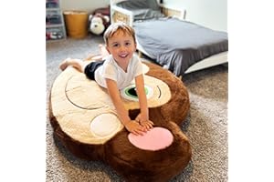 FluffyFloor Cushion Comfy Monkey Inflatable Floor Pillow, Kids' Soft and Cozy Floor Seat, Colorful Room Décor for Bedroom or Playroom, Boys & Girls Ages 3+