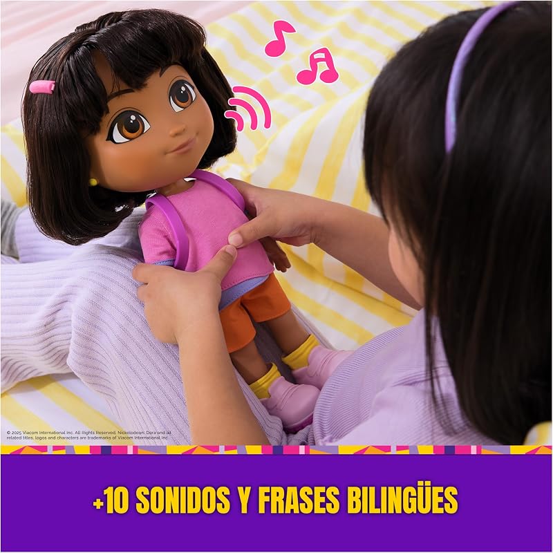 LA EXPLORADORA - Muñeca Dora Canta y Explora: con Canciones, Efectos de Sonido y Frases Bilingües + Accesorios - 6073379 - Juguetes Niña 3 años + - Regalo Niña 3 años + - Juegos Infantiles