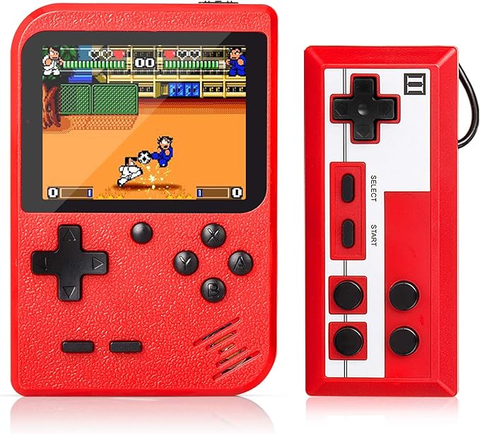 classic video game console with over 500 games and two controllers