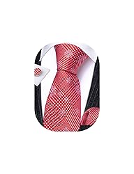 Barry.Wang Mens Christmas Tie Set Red White