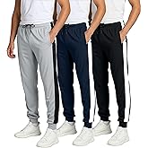Real Essentials 3 Pack: Men's Mesh Jogger | Athletic Sweatpants with Pockets | Active Track Gym Workout Pant (Big & Tall)