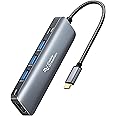 USB C Hub, CableCreation 5-in-1 USB C to HDMI Multiport Adapter, 100W PD, 3 USB 3.0 Ports for MacBook Pro, MacBook Air M1/M2, iPad Pro, Surface Pro, XPS