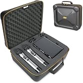 USA Gear Microphone Case, Wireless Microphones &amp; Systems Hard Case Compatible with JBL Wireless, Sennheiser E 835, Tonor &amp; More - 12" Customizable Foam Interior &amp; Egg-Crate Foam