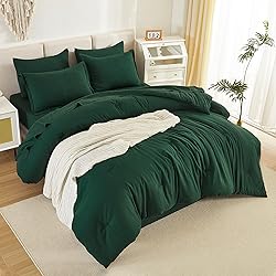 Litanika California King Comforter Set Dark Emerald