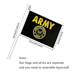 TSMD US Army Gold Crest Stick Flags Small Mini Hand