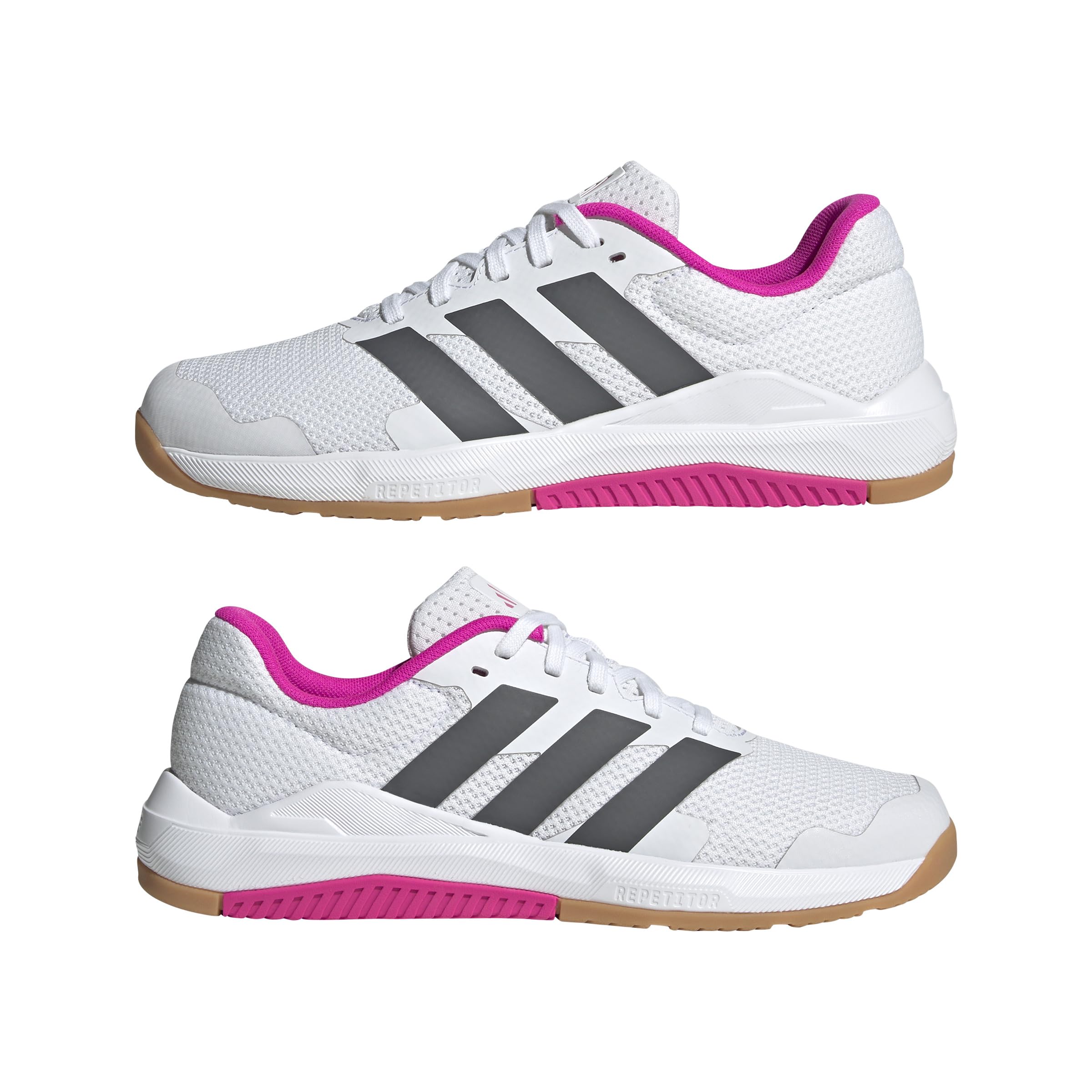 adidas Damen Dropset Base Training Shoes, Cloud White/Grey Five/Shock Pink, 45 1/3 EU 6