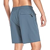 Selovzz Men's Gym Shorts Sports Quick Dry Workout Running or Casual Training Short with Zipper Pockets