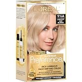 L'Oreal Paris Superior Preference Luminous Fade-Defying Permanent Hair Color, Hair Dye For Up to 9 Weeks of Radiance, Lightest Ash Blonde 9.5A, 1 Hair Dye Kit