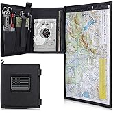 LIVANS Map Case Holder for Outdoors Land Navigation Kit,13x10" Viewing Area | Tactical Map Protector Pouch for Army Gear Military Field Essentials Hiking Hunting Surveying, 1000D Oxford + Waterproof TPU