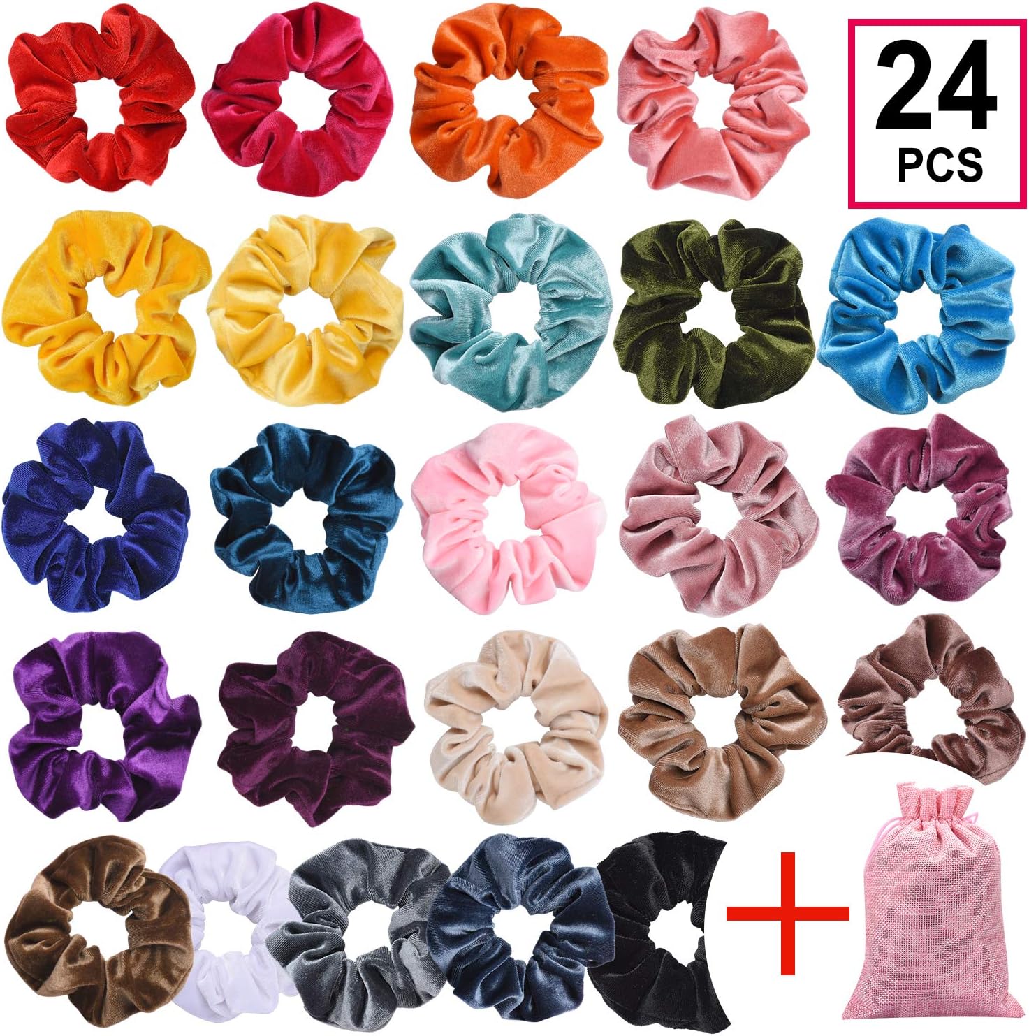 Premium Korean Velvet Hair Scrunchies Hair Bands Scrunchy Hair Ties Ropes Scrunchie for Women or Girls Hair Accessories with collection bags