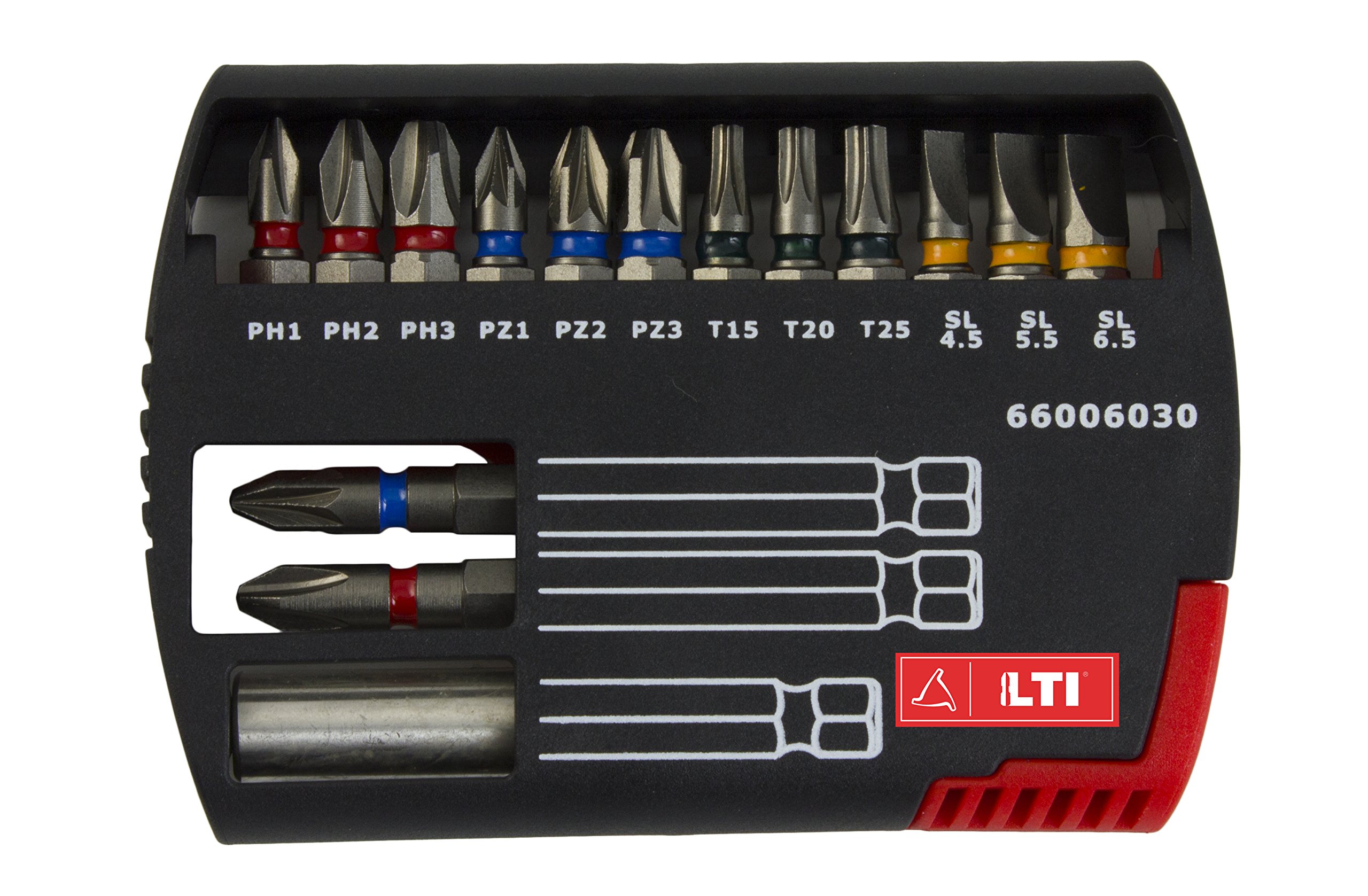 KRINO 66006030 Inserts with Coloured Ring for AVVITATORI, 15 Piece Set, Steel