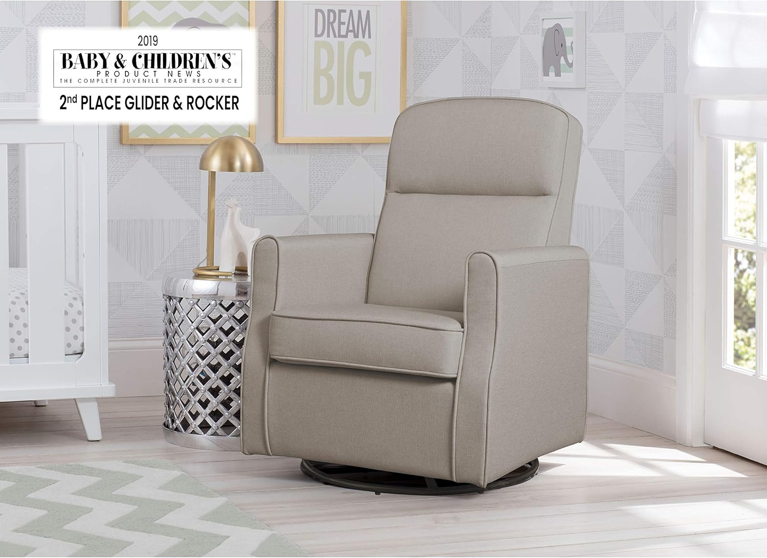 blair slim nursery glider swivel rocker chair