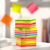 Snopake Rainbow NeonMix Sticky Notes Cube 450 Sheets 76 x 76 mm Green view 2