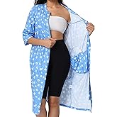 Women’s Post Surgery Robe & Hospital Gown with Zipper, Drain & Side Pockets, Mastectomy Recovery Pajamas & Gift
