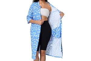 APRBARK Women’s Post Surgery Robe & Hospital Gown with Zipper, Drain & Side Pockets, Mastectomy Recovery Pajamas & Gift