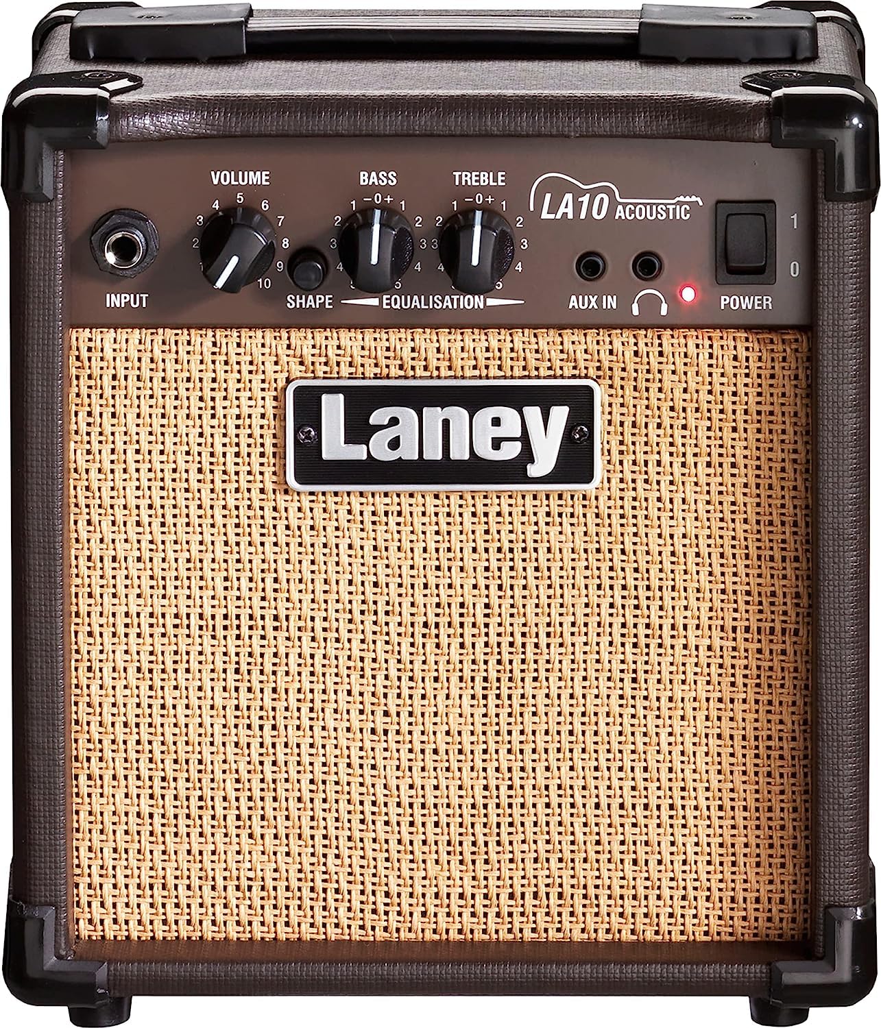 Laney LA10 Acoustic Guitar Amp – 10W Compact Amplifier with Shape Switch, AUX Input, Headphone Socket, 5” Custom Speaker – Perfect for Practice, Songwriting & Home Use