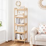 SONGMICS 5-Tier Bamboo Storage Rack 31.5 x 45 x 142 cm Natural BCB075N01 view 3