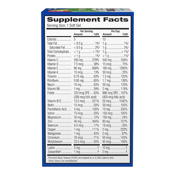 PRESERVISION AREDS 2 + MULTIVITAMIN, #1 EYE DOCTOR RECOMMENDED BRAND, 2-IN-1 EYE VITAMIN WITH LUTEIN, ZEAXANTHIN, ZINC, AND VITAMIN C, D & E, 100 SOFTGELS
