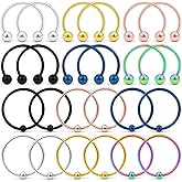 Kridzisw 20G Nose Septum Rings Surgical Steel Horseshoes Captive Bead Nose Hoop Rings Septum Lip Eyebrow Rings Tragus Helix Cartilage Rook Daith Earring Hoop Piercing Jewelry for Women Men 8mm 10mm